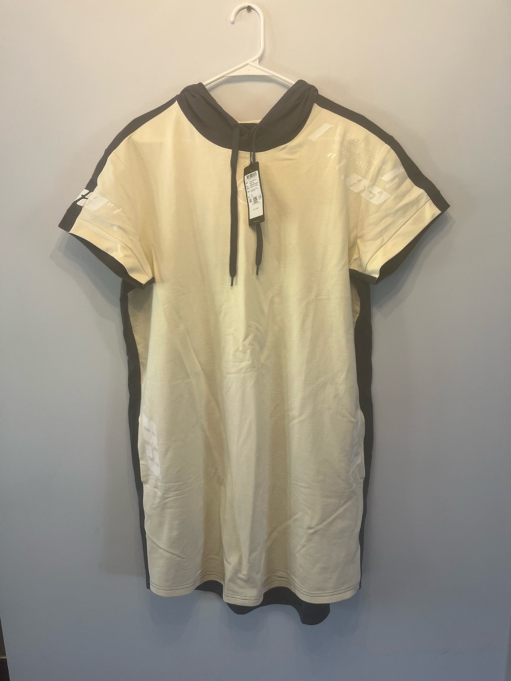 G STAR RAW, NWTstreetwear Large, Hoodie Dress in Cream with dark blue Trim
